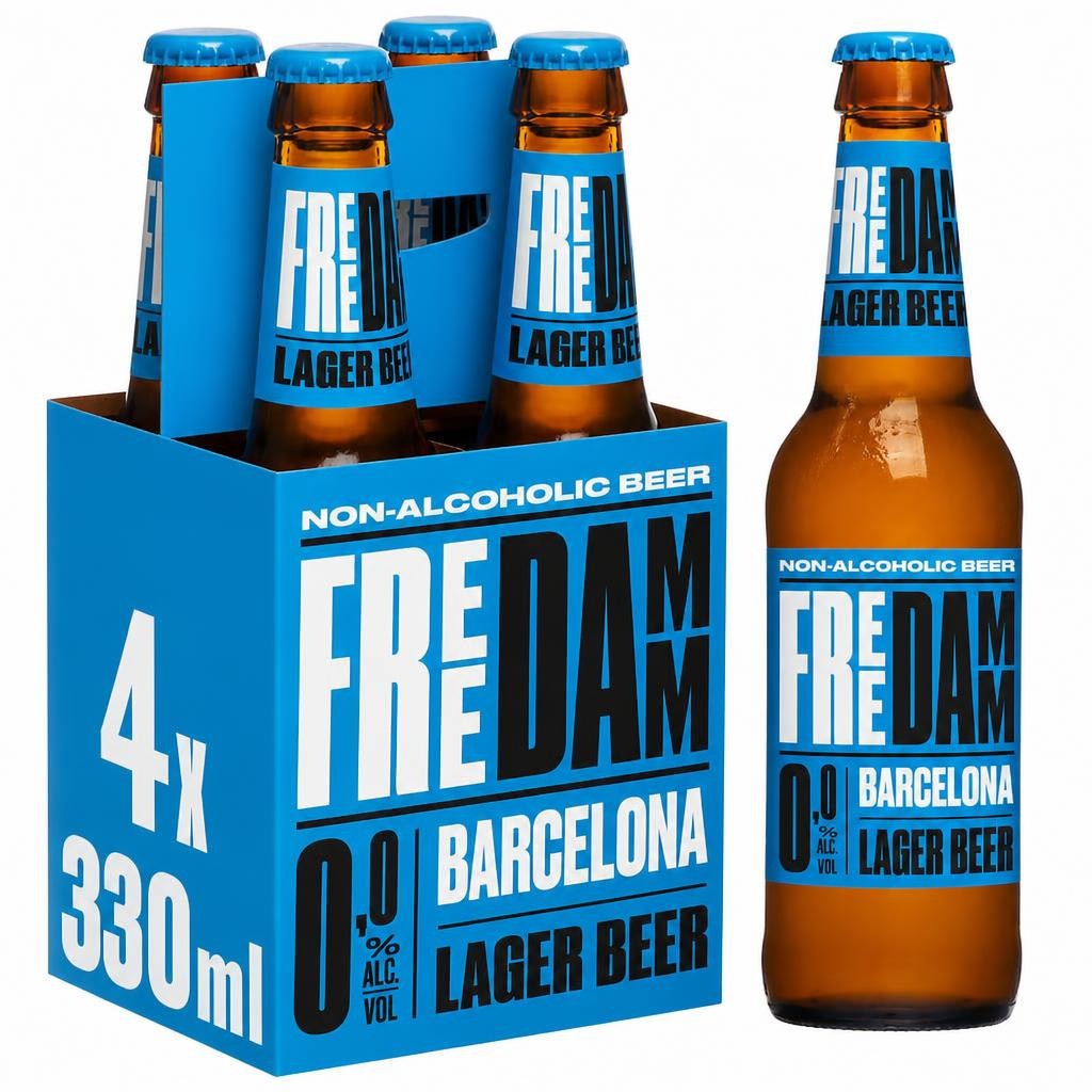 Free Damm 0.0% Non-Alcoholic Lager 4x330ml Bottle