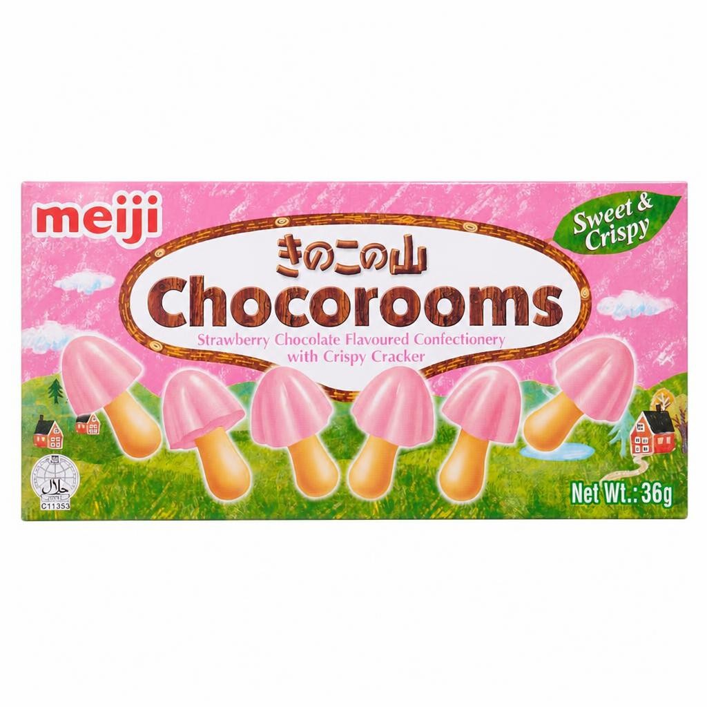 Meiji Chocorooms Strawberry Chocolate Flavoured 36G