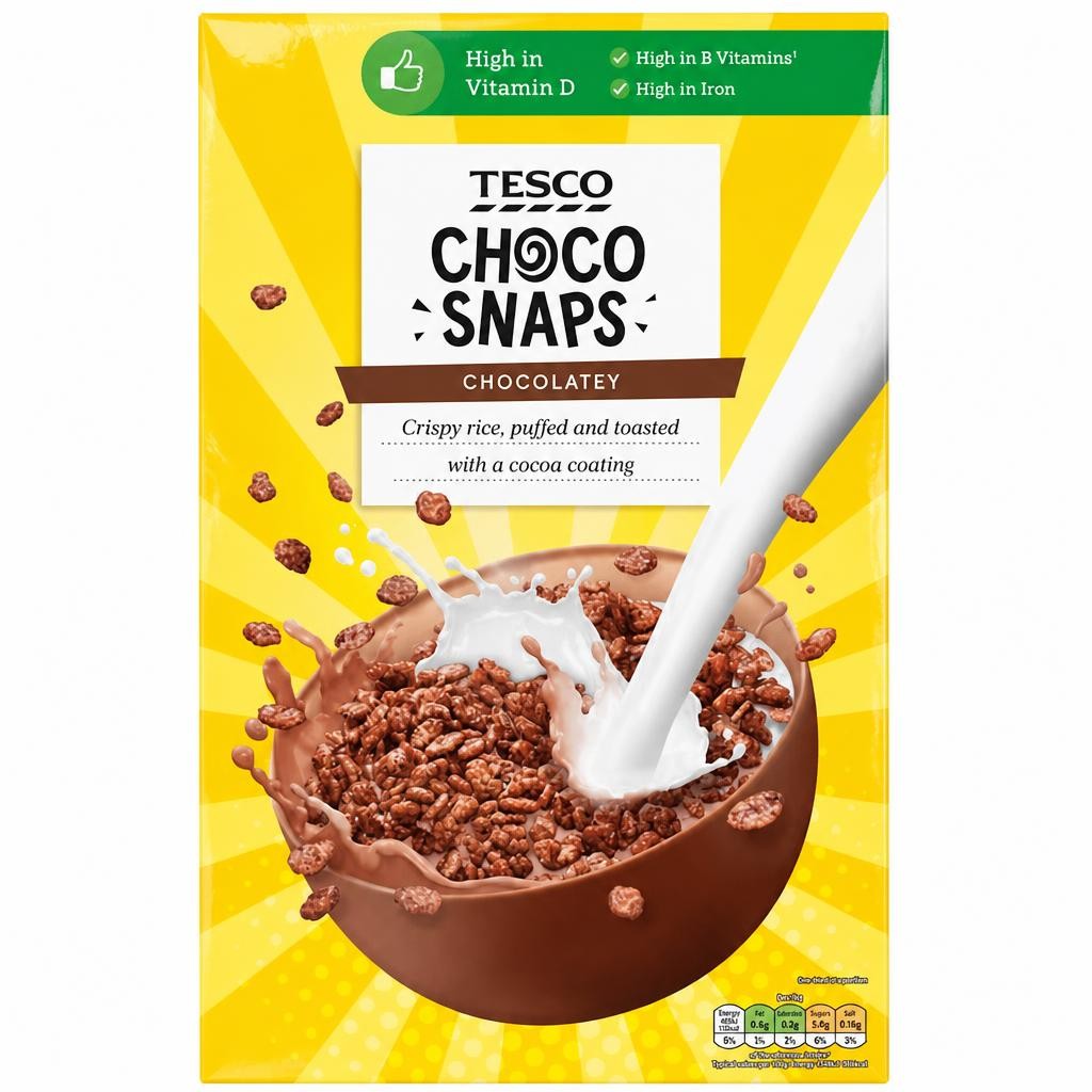 Tesco Choco Snaps Milk Chocolatey Cereal 500g