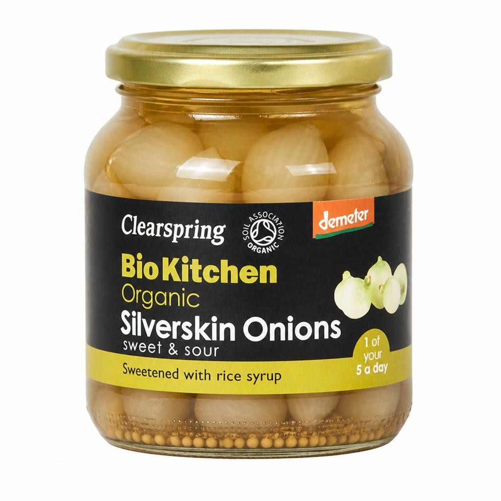 Organic Demeter Silverskin Onions 340g (Clearspring) | Multi