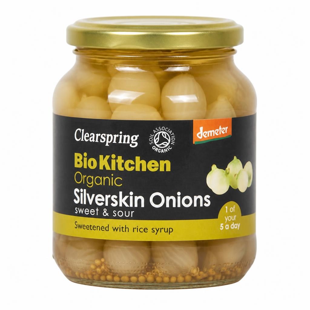 Organic Demeter Silverskin Onions 340g (Clearspring) | Multi