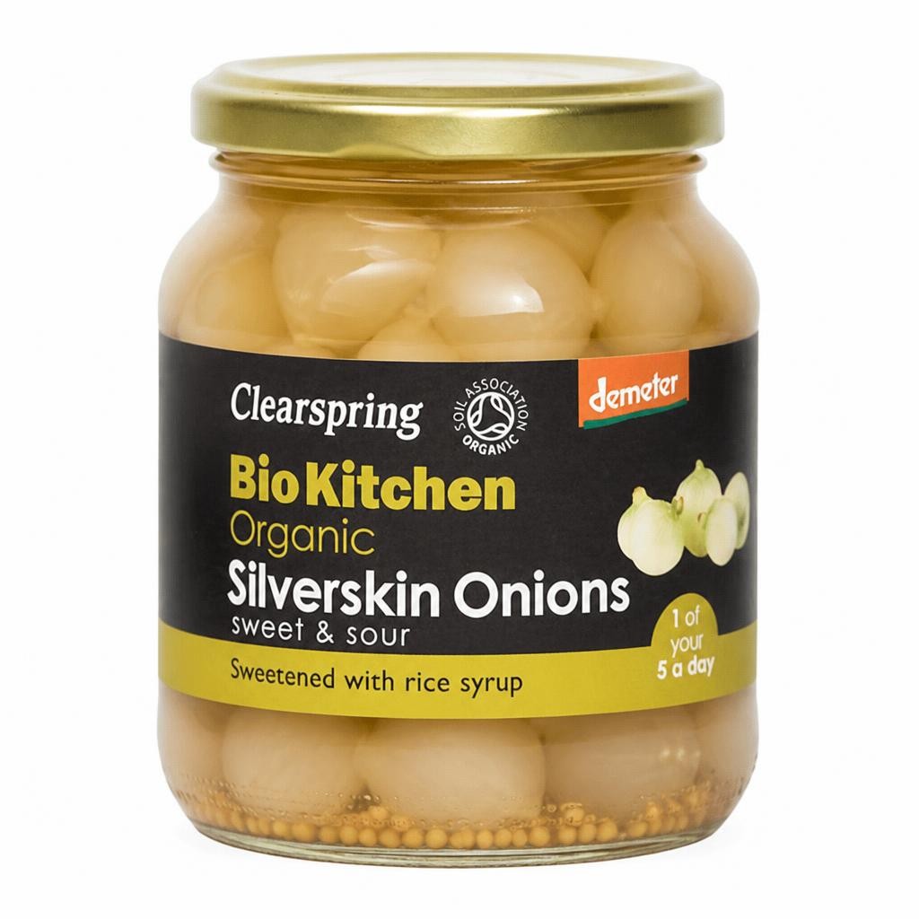Organic Demeter Silverskin Onions 340g (Clearspring) | Multi