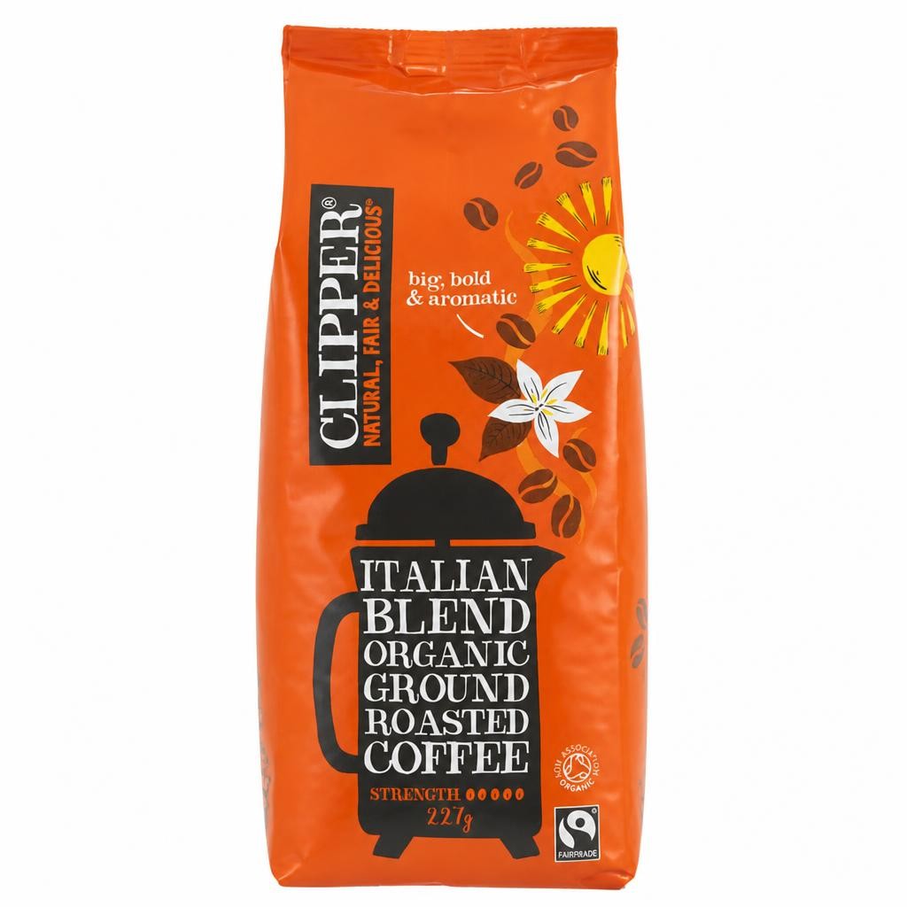 Organic Fairtrade Italian Style Roast & Ground Coffee 227g (Clipper)
