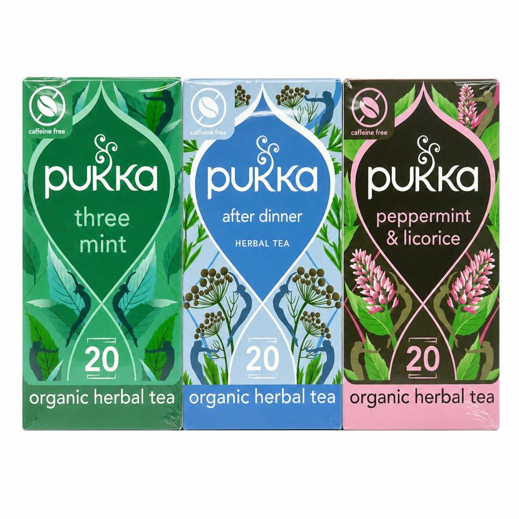 Pukka Herbs Organic Herbal Tea, Minty Refresh Bundle with Three Mint, After Dinner & Peppermint & Licorice, 3 Packs of 20 Teabags | Multi