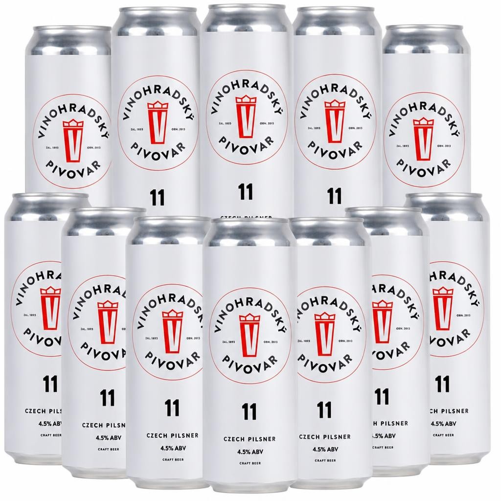 Vinohradsky Pivovar 11 Czech Unfiltered Lager 12 x 500ml Cans