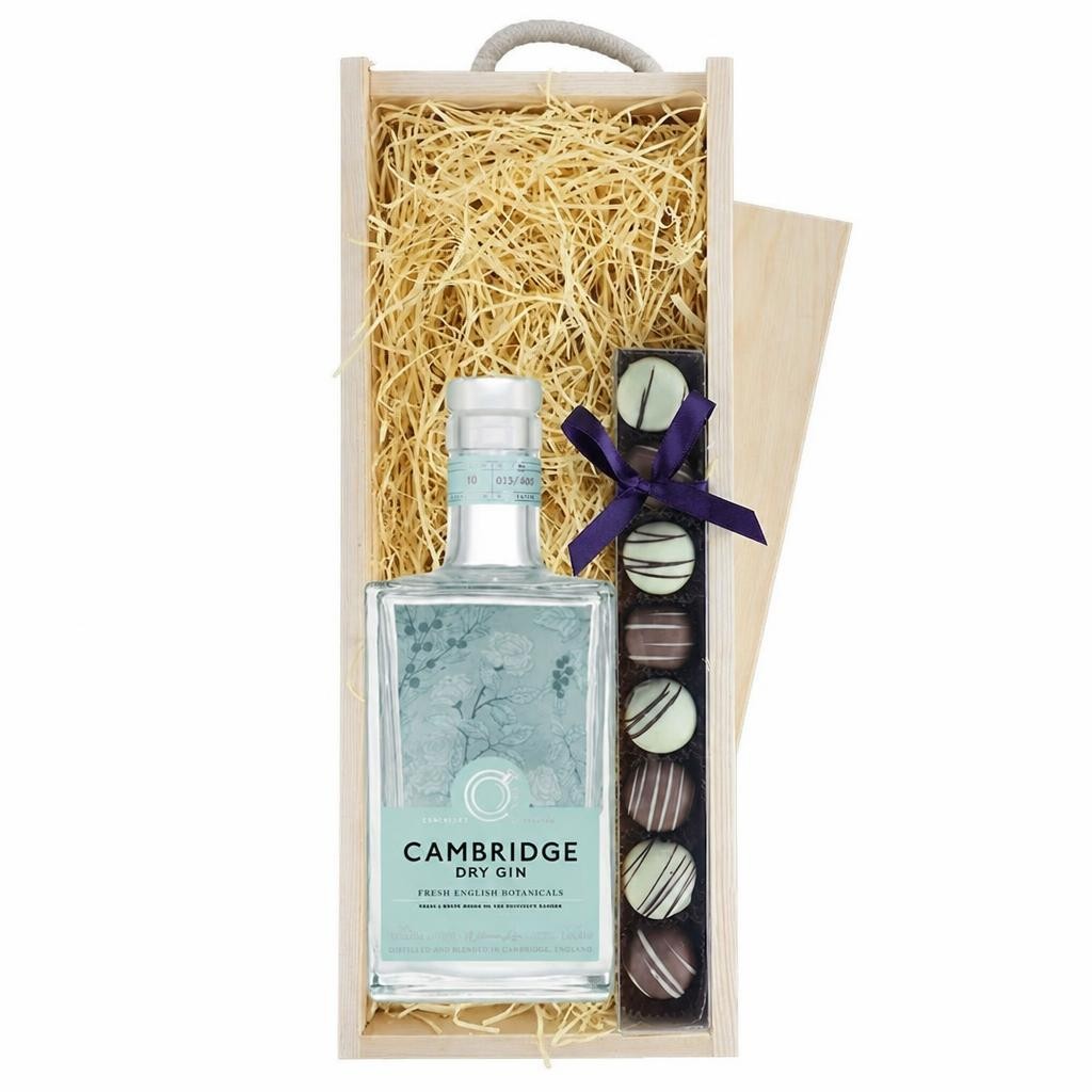 Cambridge Dry Gin & Truffles, Wooden Box 70cl 42% abv