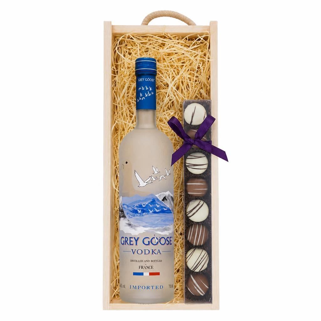 Grey Goose Vodka & Truffles, Wooden Box 70cl 40% abv