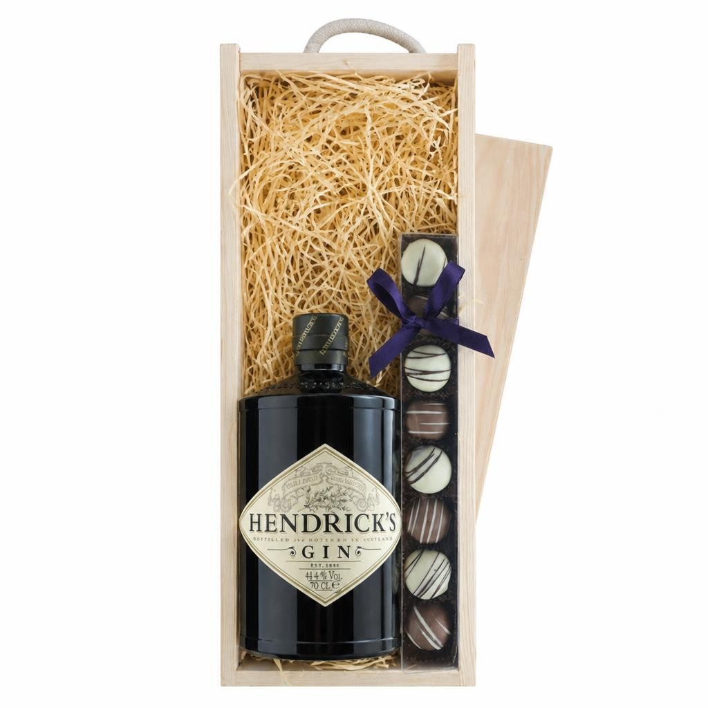 Hendrick's Gin & Truffles, Wooden Box 70cl 41.4% abv