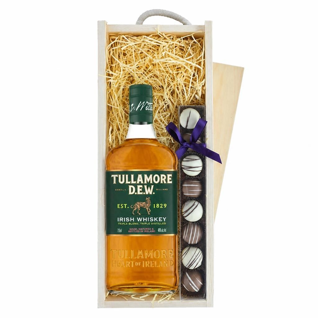 Tullamore Dew Irish Whiskey & Truffles, Wooden Box 70cl 40% abv