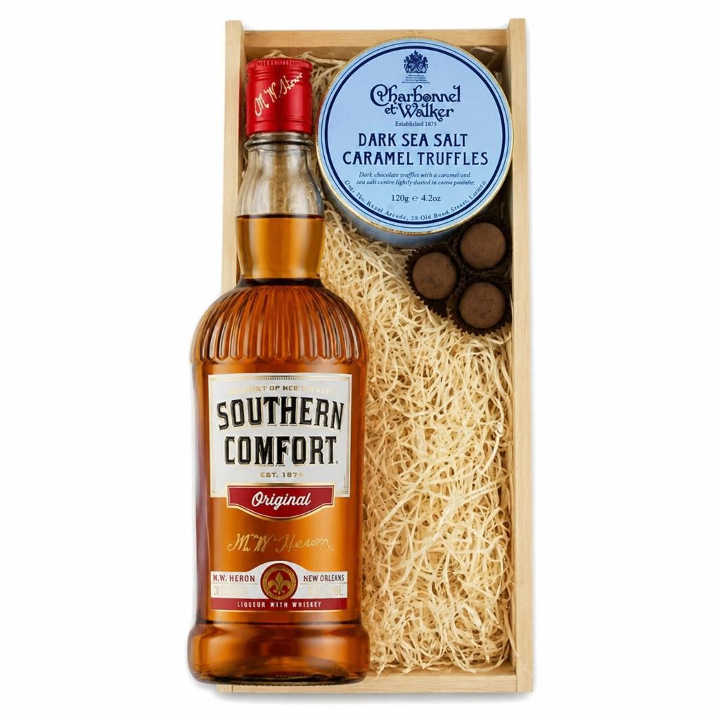 Southern Comfort Original Whisky And Dark Sea Salt Charbonnel Chocolates Box 70cl 35% abv