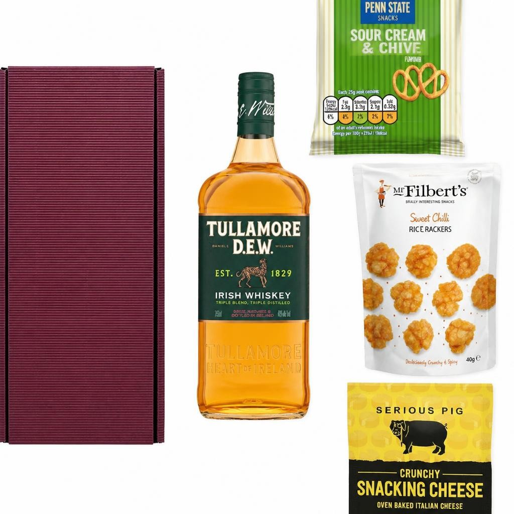 Tullamore Dew Irish Whiskey Nibbles Hamper 70cl 40% abv