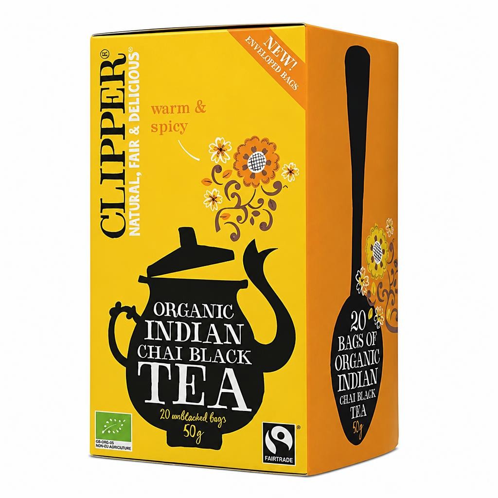 Organic Indian Chai Black Tea 20 Bags (Clipper) | Multi