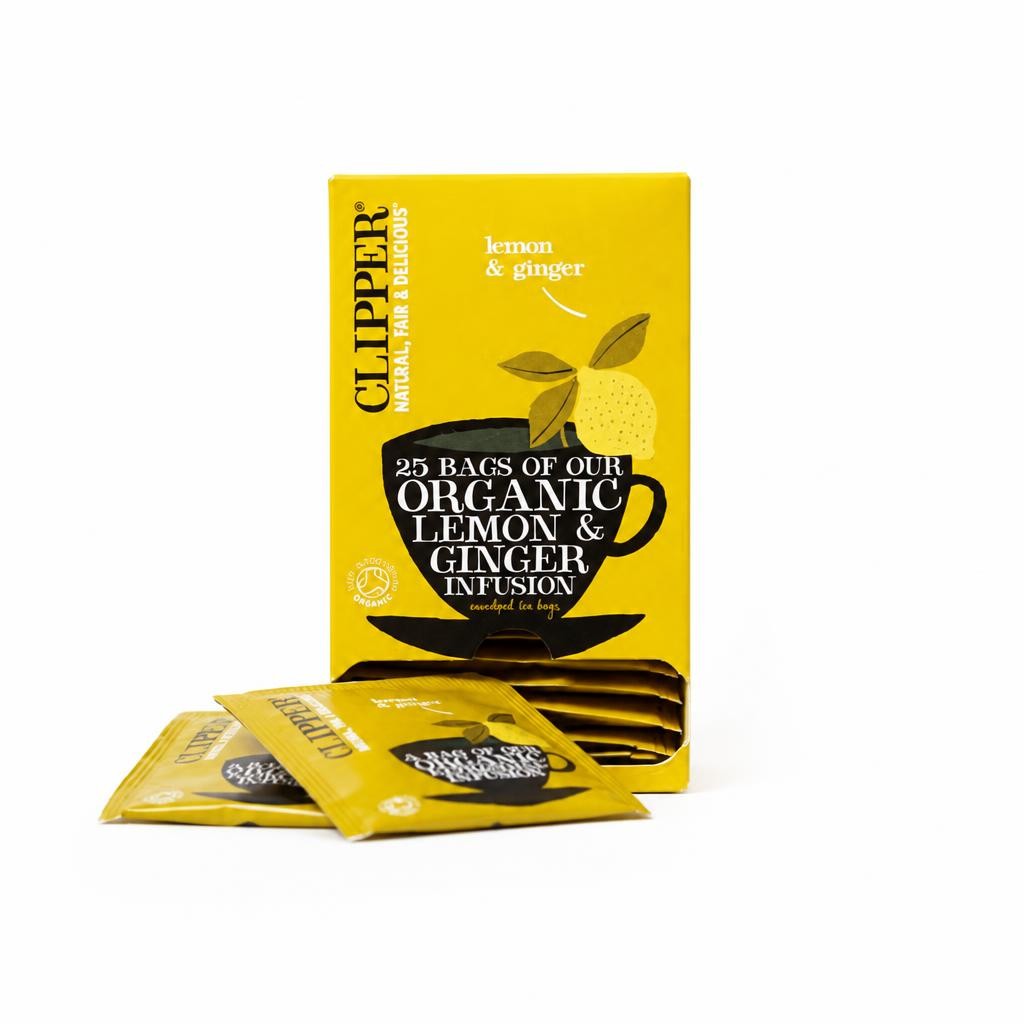 Organic Lemon & Ginger Infusion 25 Envelopes (Clipper) | Multi