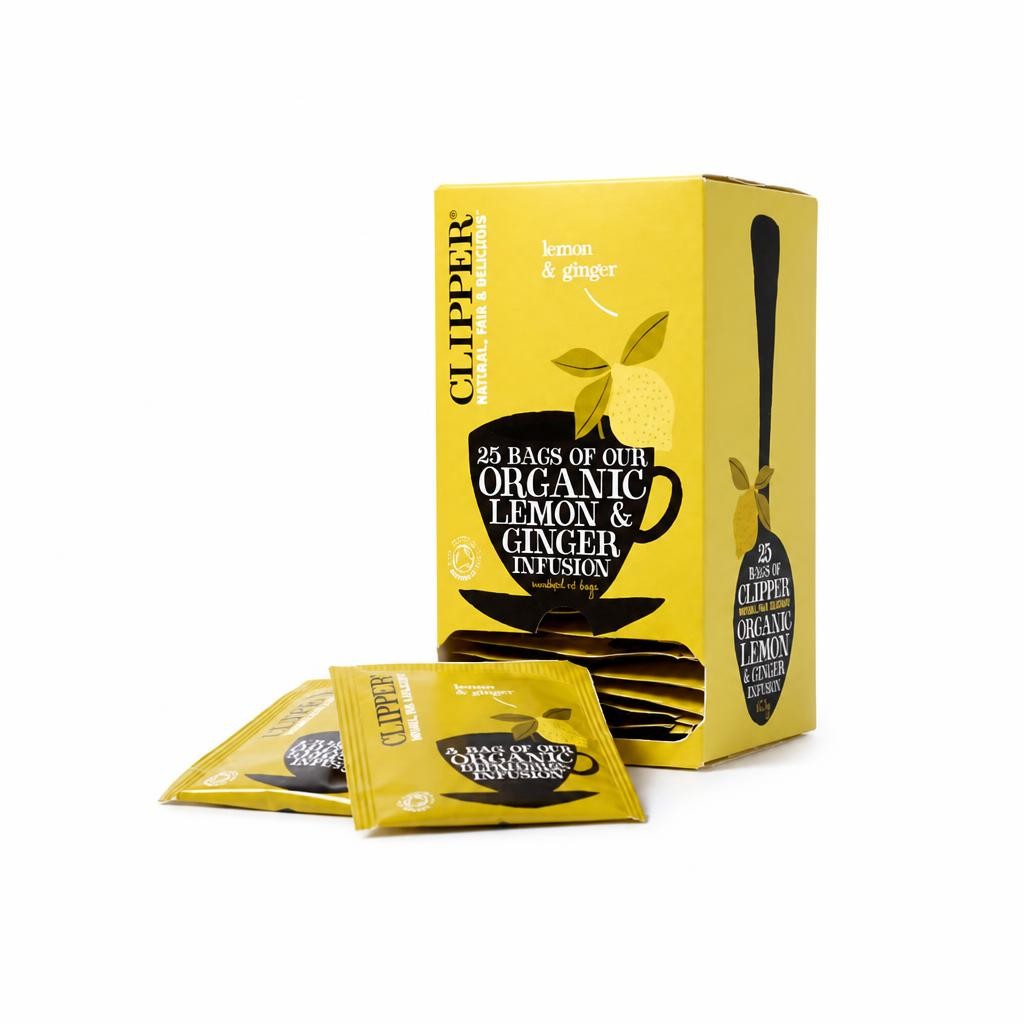 Organic Lemon & Ginger Infusion 25 Envelopes (Clipper) | Multi