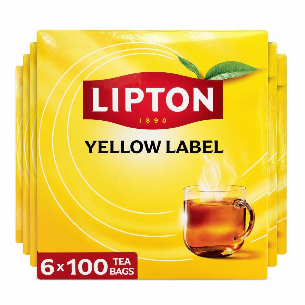 Lipton Yellow Label Teabags, 100 Teabags (6 Pack) | Yellow
