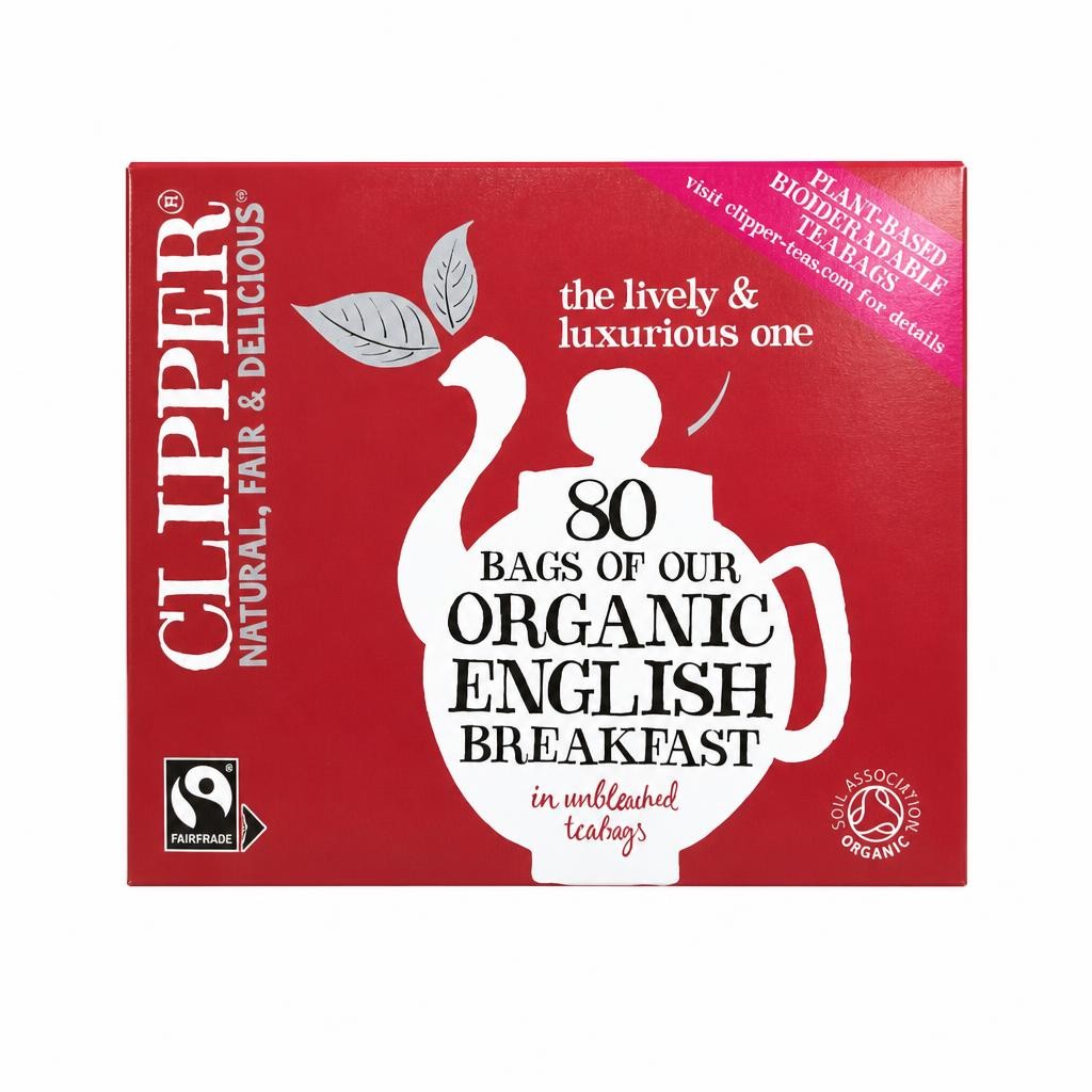 Organic Fairtrade English Breakfast Tea 80 Bags (Clipper) | Multi