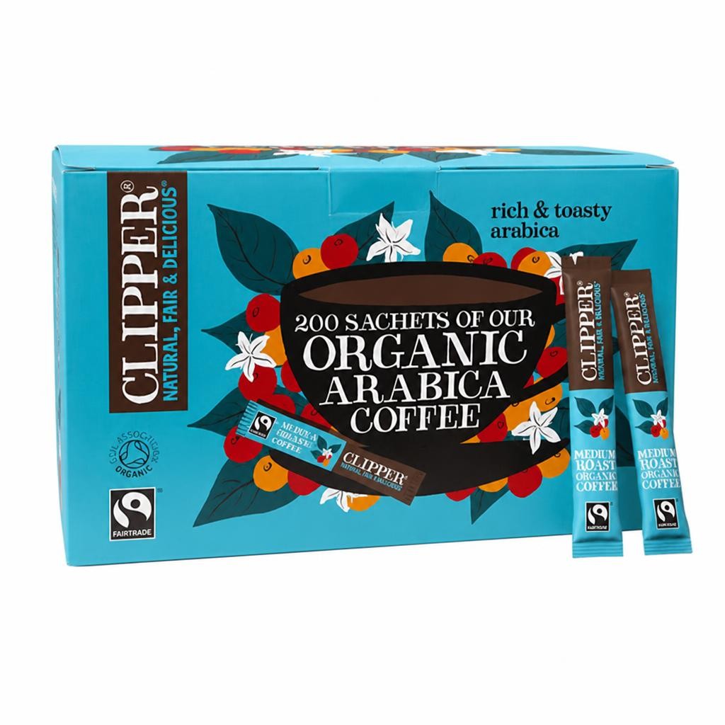 Organic Fairtrade Arabica Coffee 200 Sachets (Clipper)