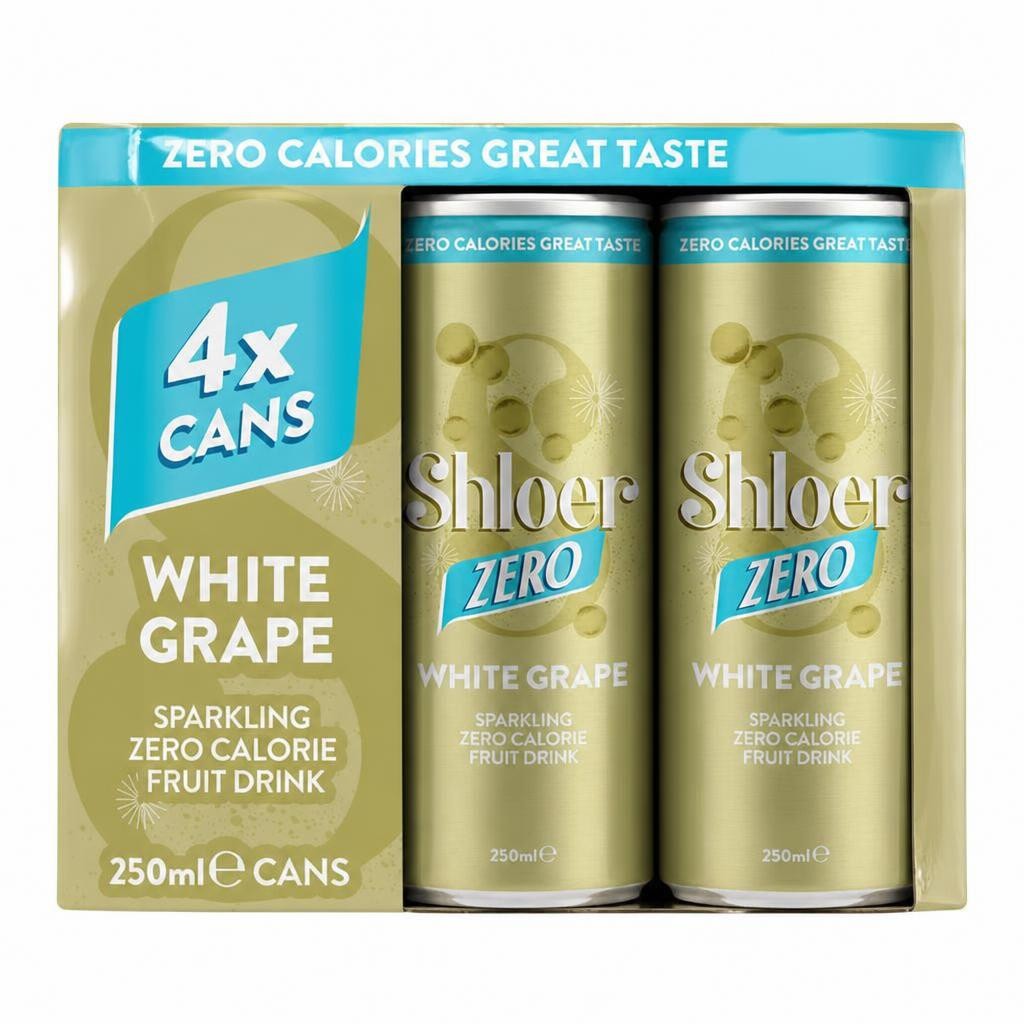 Shloer Zero Calorie Sparkling White Grape Juice Drink 4 x 250ml