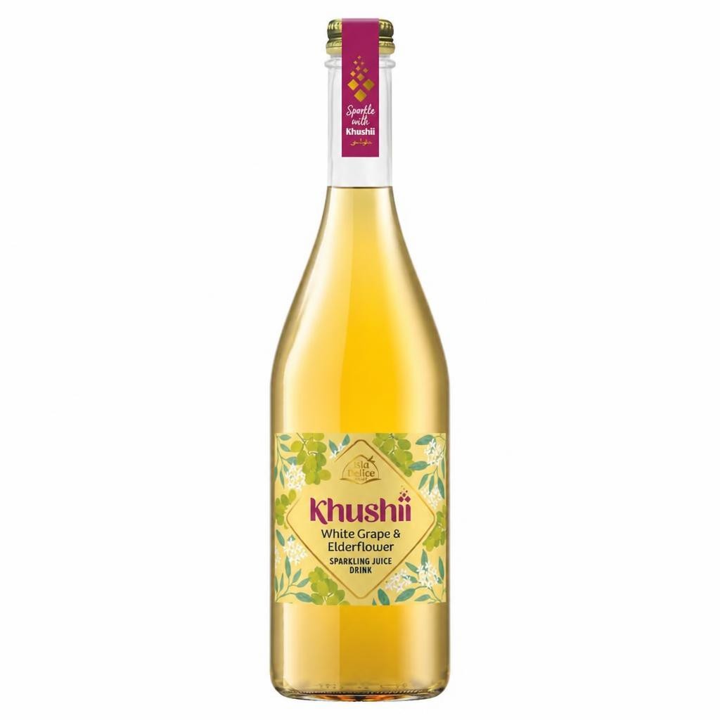 Isla Delice Khushii White Grape & Elderflower Sparkling Juice Drink 750ml