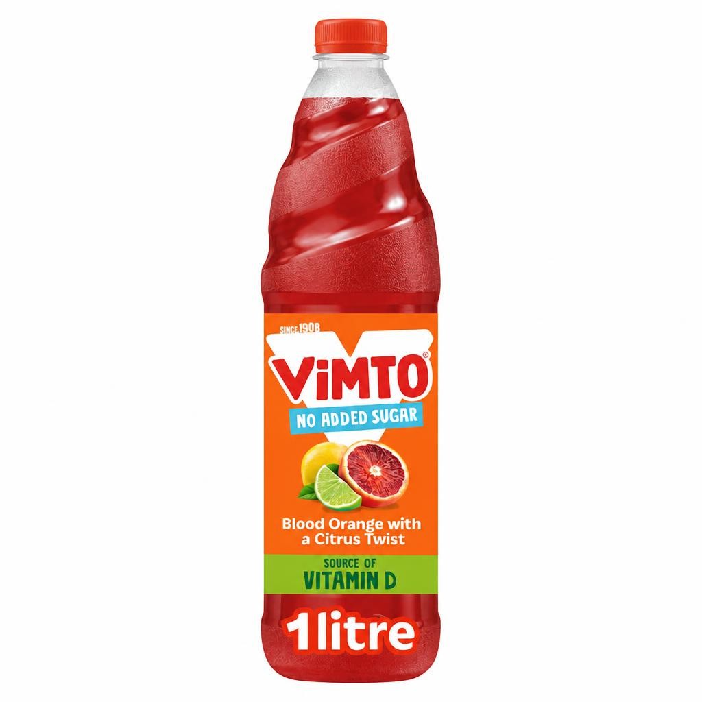 Vimto No Added Sugar Squash - Blood Orange with a Citrus Twist 1 Litre
