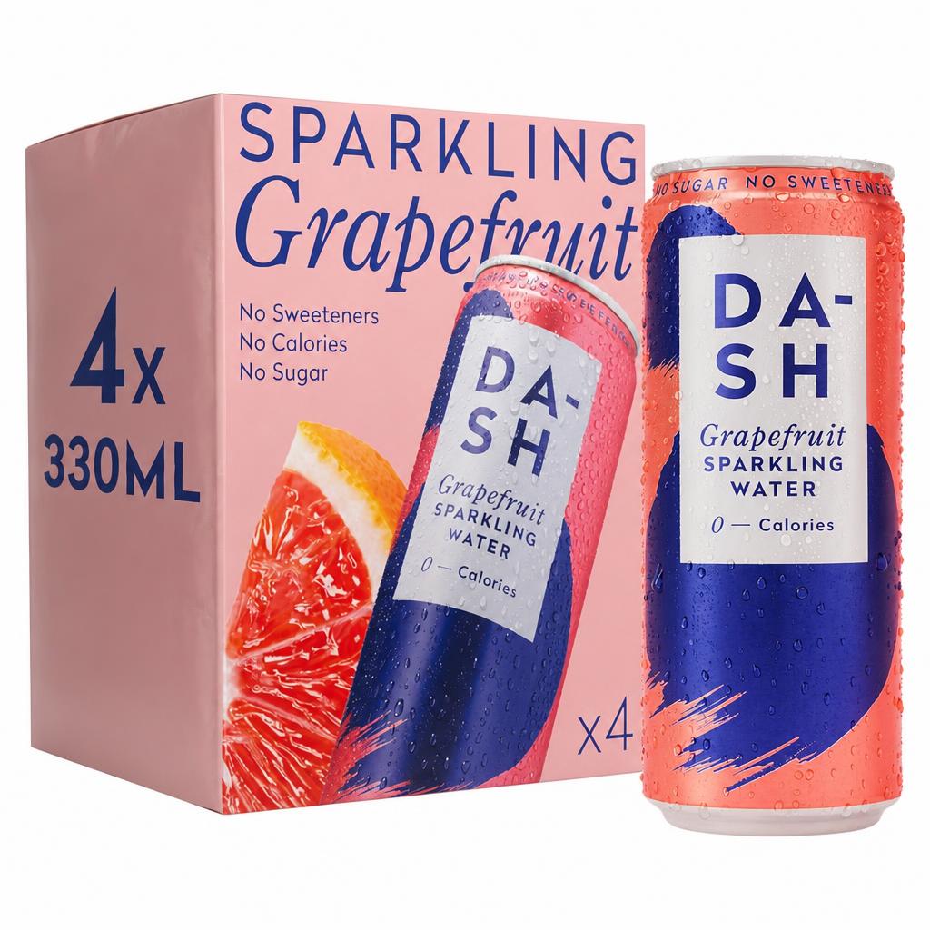 DASH Grapefruit Infused Sparkling Water 4x330ml