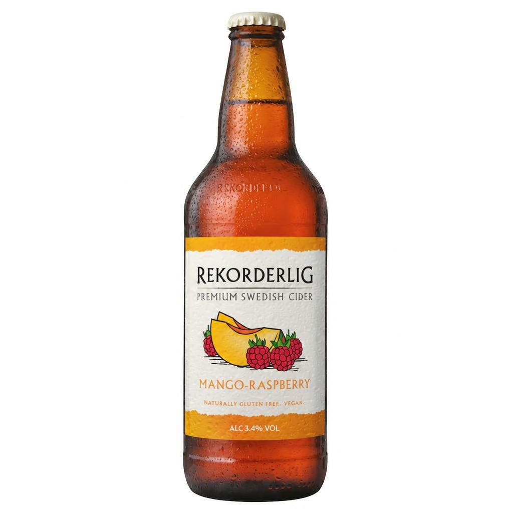 Rekorderlig Mango and Raspberry Premium Fruit Cider Bottle 500ml