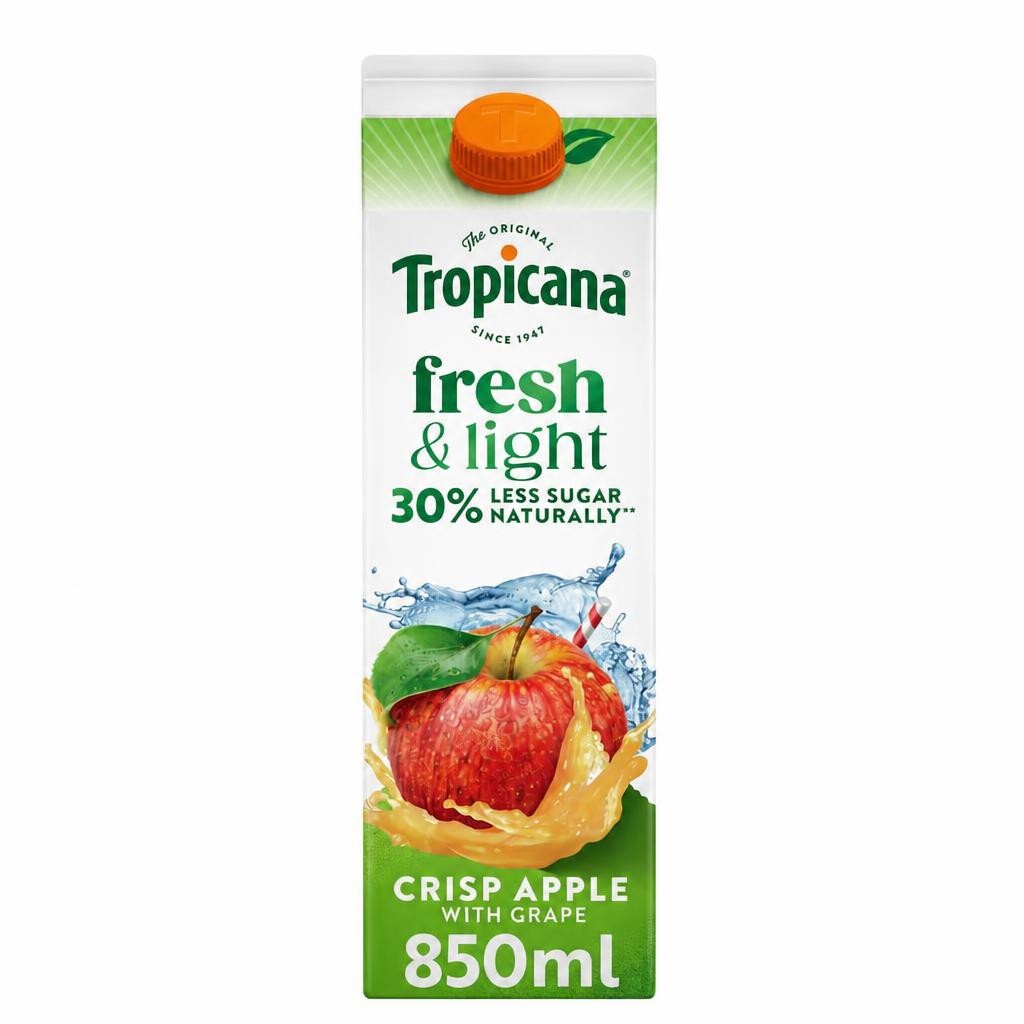 Tropicana Fresh & Light Crisp Apple juice Drink 850ml