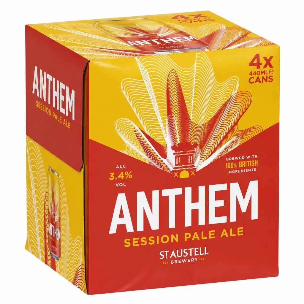 St Austell Brewery Anthem Session Pale Ale 3.4% 4x440ml