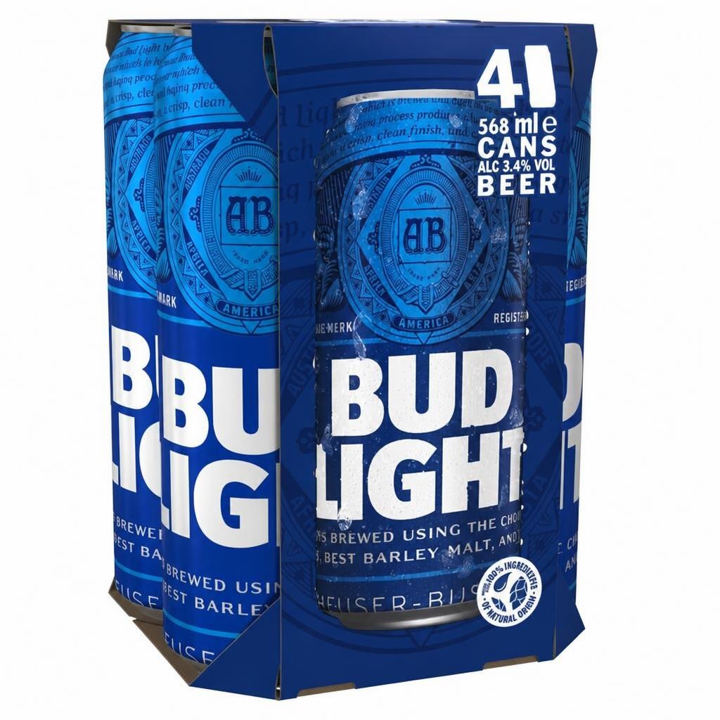 Bud Light Beer 4 X 568Ml