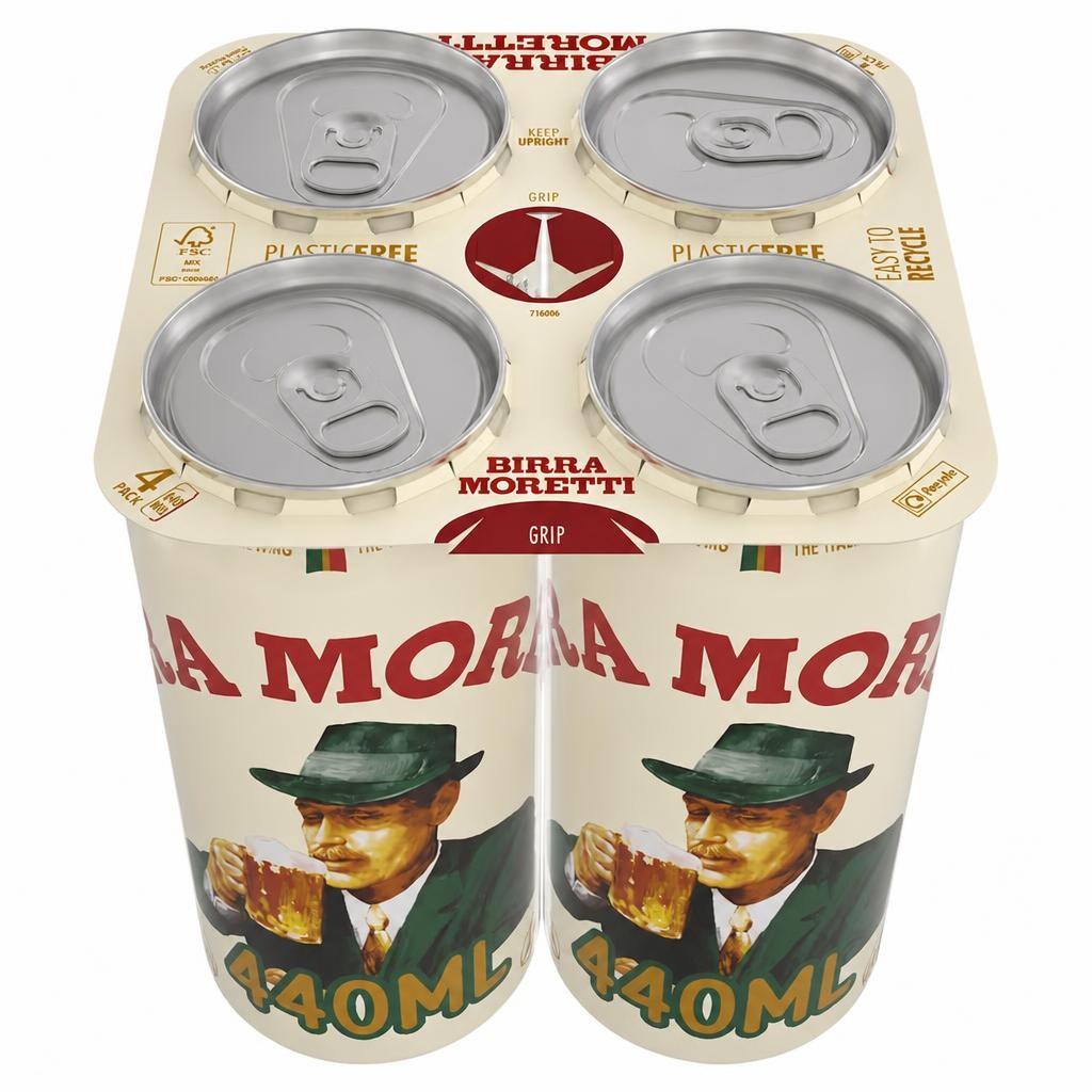 Birra Moretti Premium Lager Beer Can 4x440ml