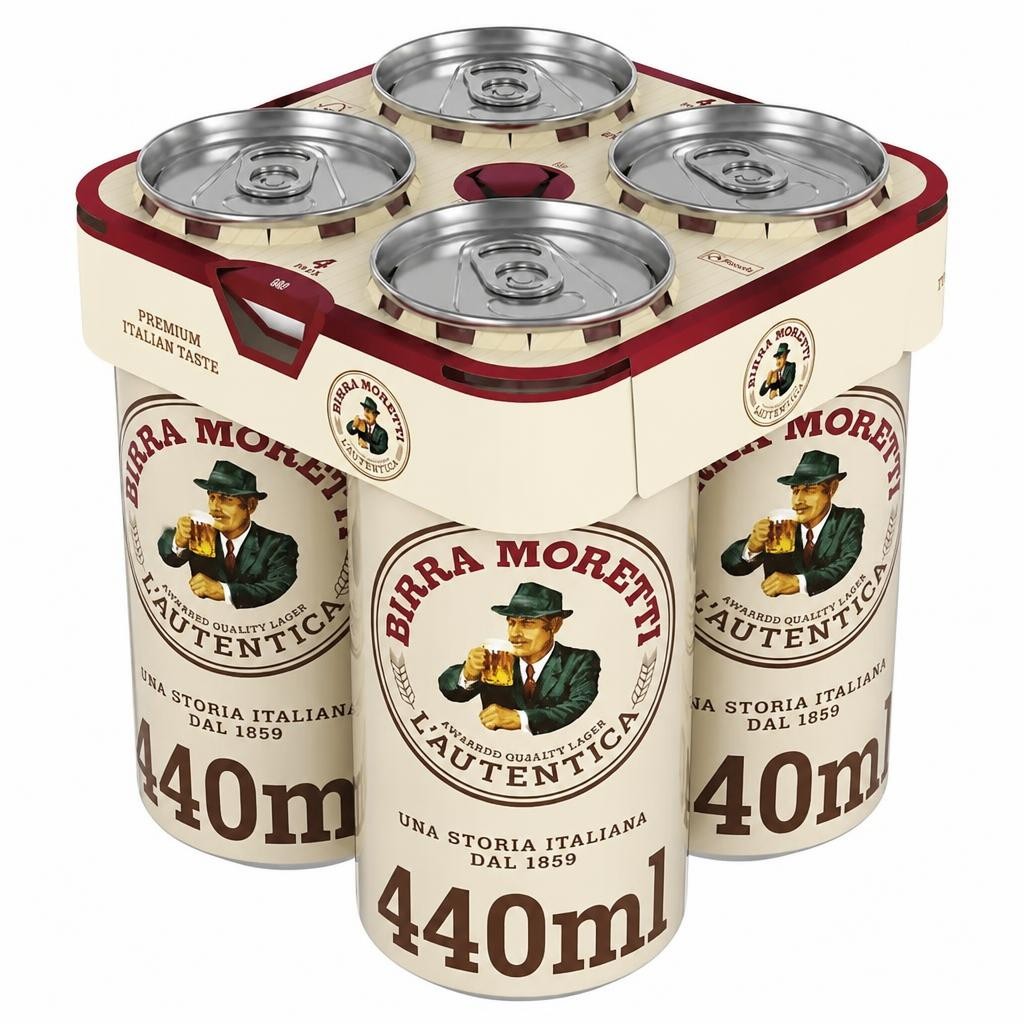 Birra Moretti Premium Lager Beer Can 4x440ml