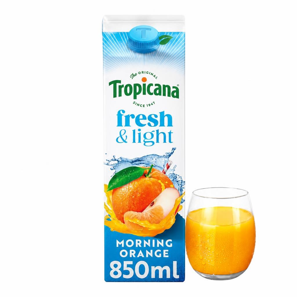Tropicana Fresh & Light Morning Orange Juice Drink 850ml