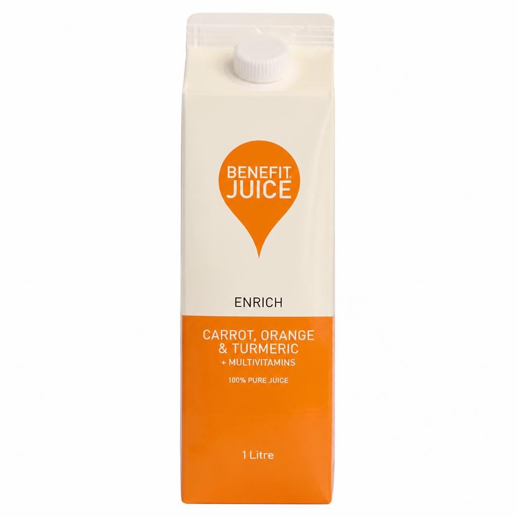 Benefit 100% Pure Juice Carrot, Orange & Turmeric + Multivitamins 1 Litre