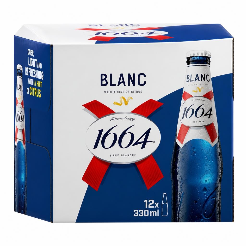 Kronenbourg 1664 Blanc Citrus Flavoured Beer Bottles 12x330ml