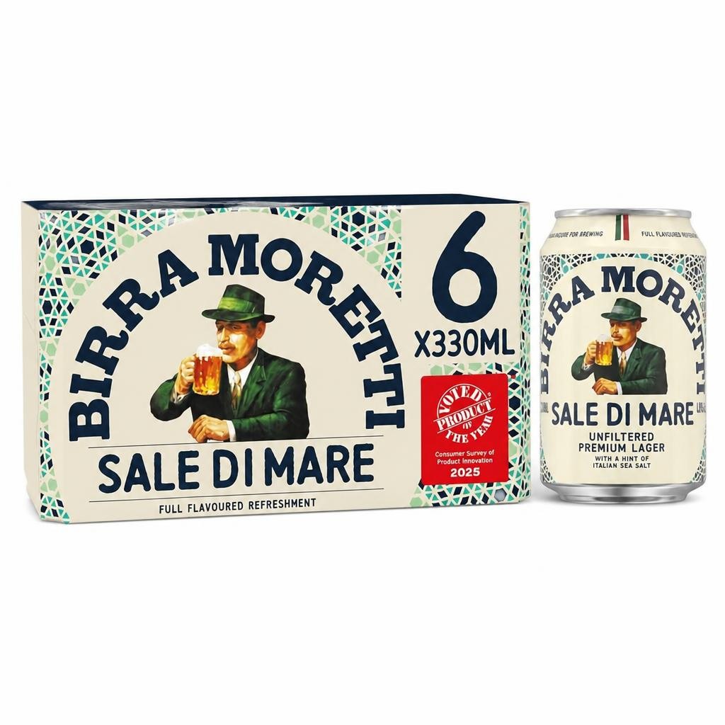 Birra Moretti Sale Di Mare Lager Beer Can 6x330ml