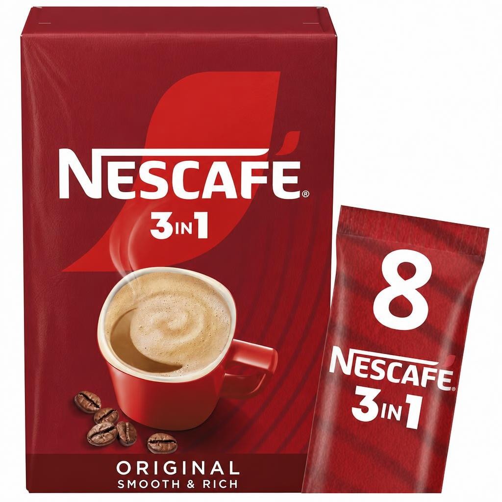 Nescafe 3 in 1 Original Coffee Sachets 8 x 16g