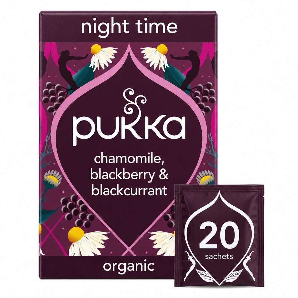Pukka Organic Night Time Berry Herbal Tea With Chamomile 20 Sleep Tea Bags 32g