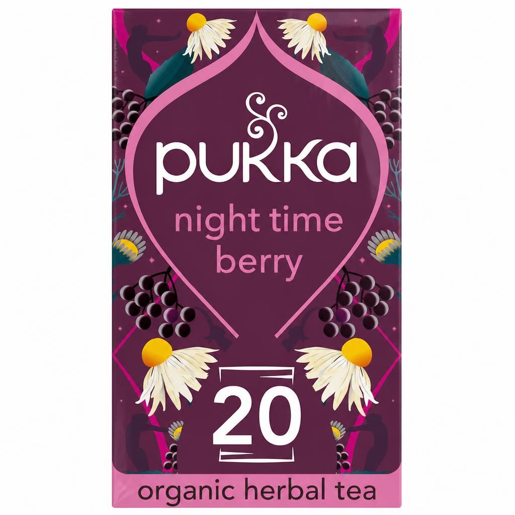 Pukka Organic Night Time Berry Herbal Tea With Chamomile 20 Sleep Tea Bags 32g