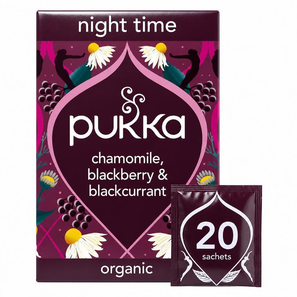 Pukka Organic Night Time Berry Herbal Tea With Chamomile 20 Sleep Tea Bags 32g