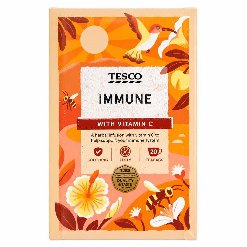 Tesco Immune 20 Tea Bags 40g