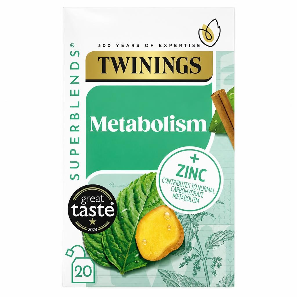 Twinings Superblends Metabolism Peppermint & Spiced Green Tea 20 Tea Bags 40g