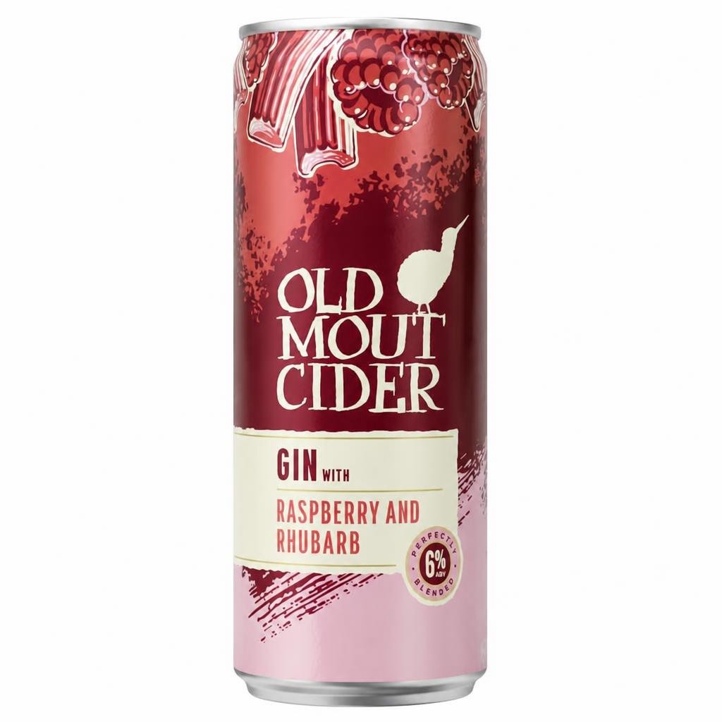 Old Mout Gin Raspberry & Rhubarb Cider Cocktail Can 330ml