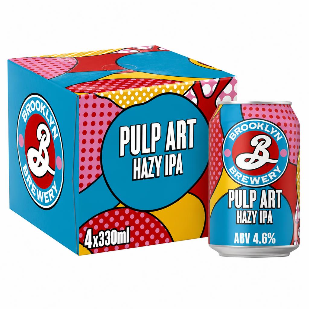 Brooklyn Brewery Pulp Art Hazy IPA 4.6% Beer Cans 4x330ml