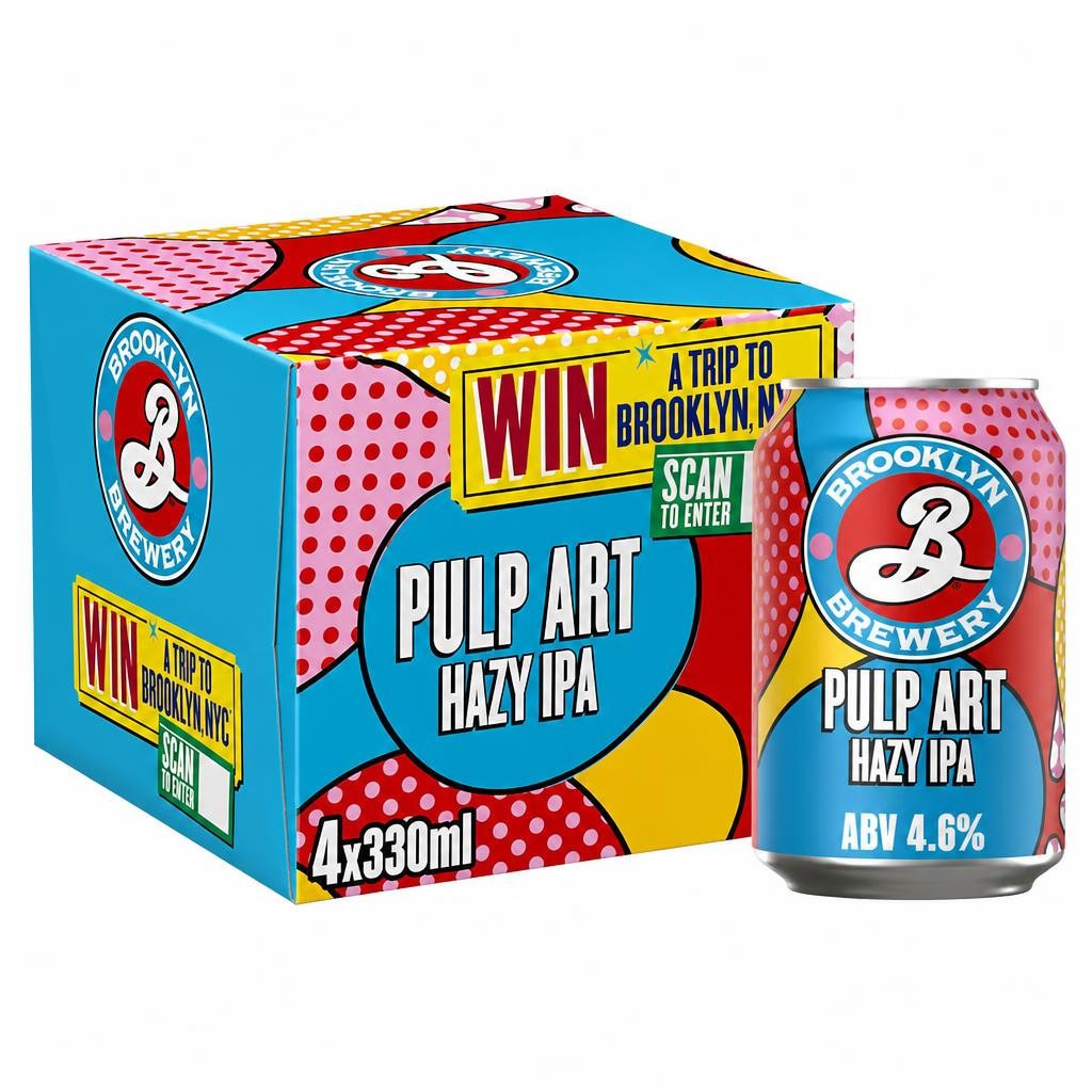 Brooklyn Brewery Pulp Art Hazy IPA 4.6% Beer Cans 4x330ml