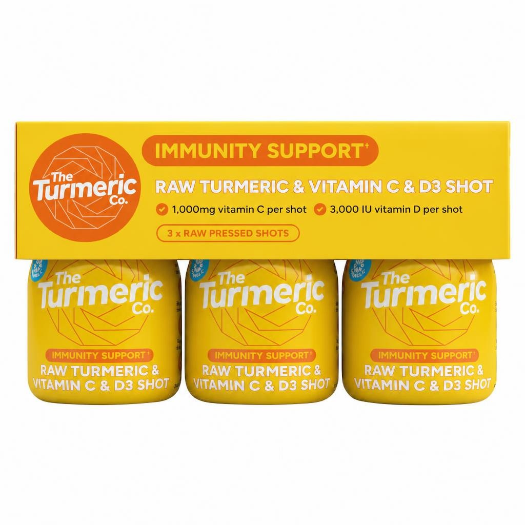The Turmeric Co Raw Turmeric Vitamin C&D3 60ml 3 x multipack