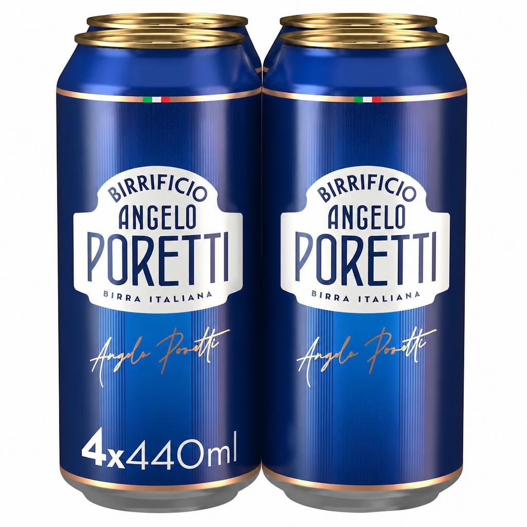 Angelo Poretti Premium Italian Lager Beer 4x440ml Can