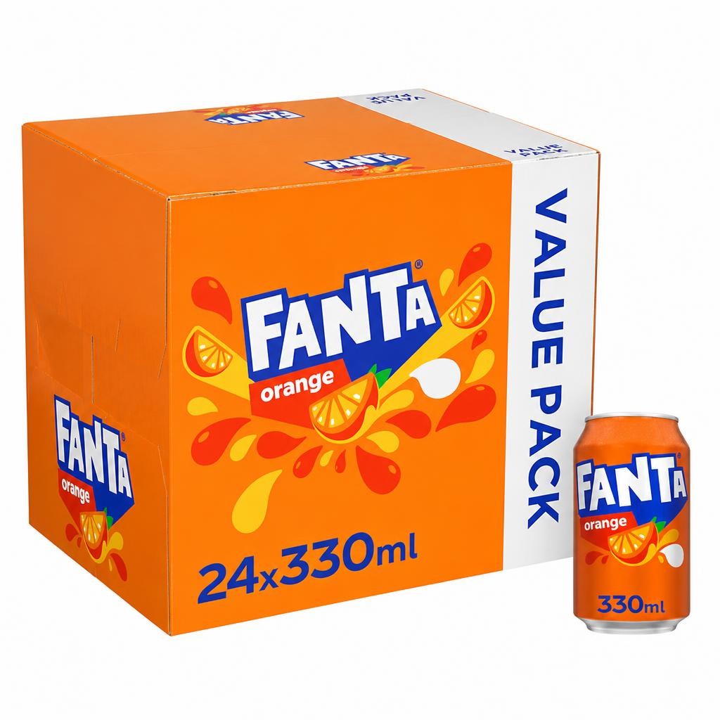 Fanta Orange Soft Drink Cans 24 x 330 mL