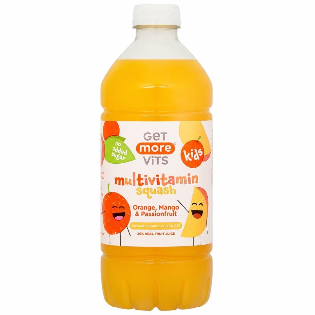 Get More Vits Kids Multivitamin Squash Orange, Mango & Passionfruit 750ml