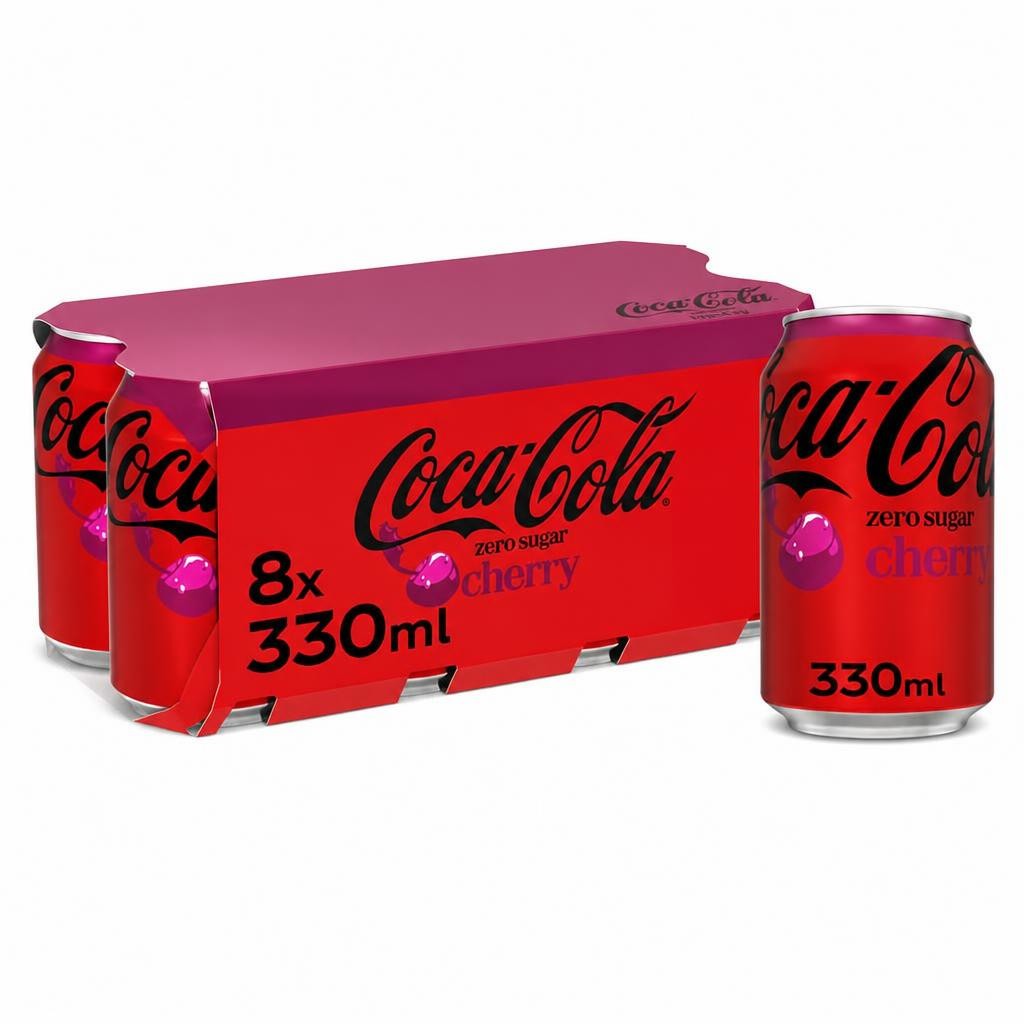 Coca-Cola Zero Sugar Cherry Soft Drink Cans 8 x 330 mL