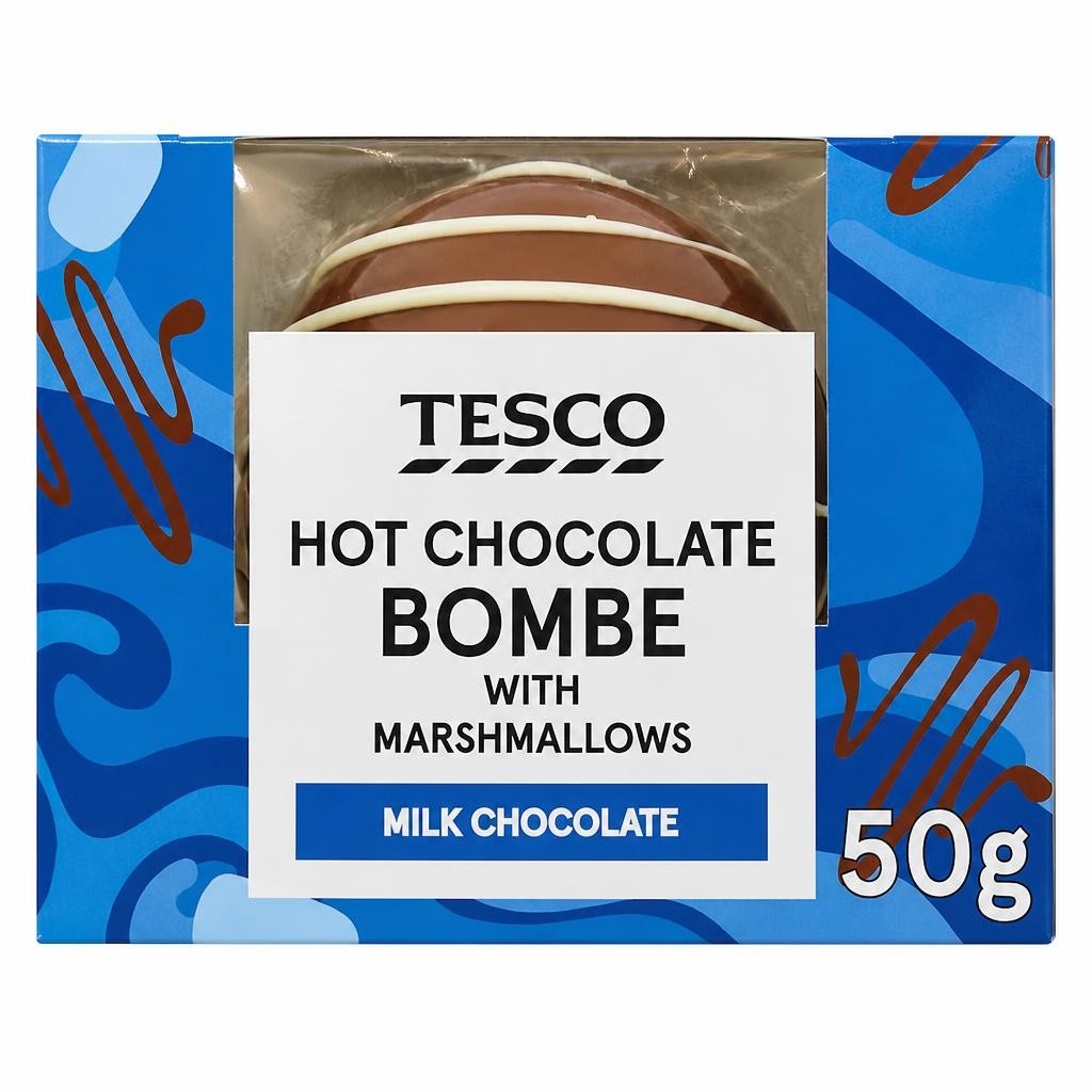 Tesco Milk Hot Chocolate Bombe with Mini Marshmallows 50g
